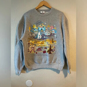 Disneyland Discover the Magic Pullover Sweatshirt Crewneck Sweater Gray, Size M